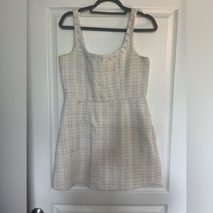 White dress with pearls